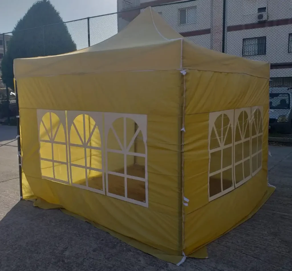 Kamp Bahçe Plaj Gölgelik Açılır Kapanır Gazebo 3x3, 4 ayaklı Balkon Teras Gölgeliği